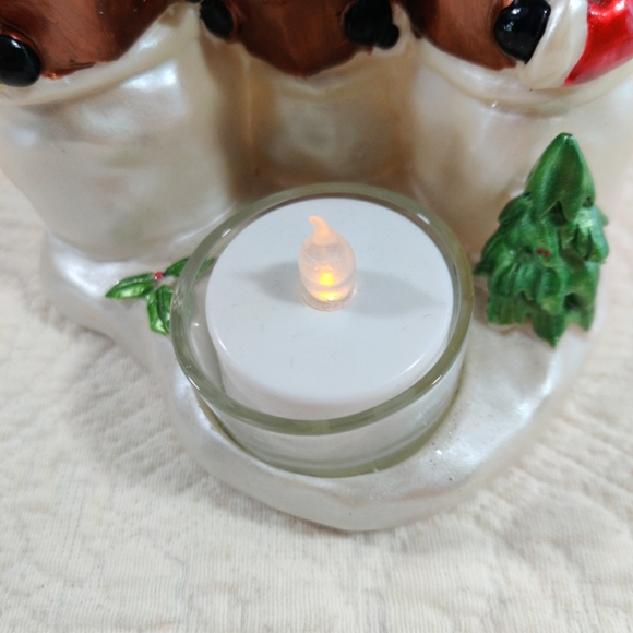 Holiday Time Three Caroling Snowman Family Tea Candle Holder - Picture 5 of 9